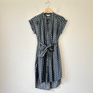 VOYAGEUR by MERSEA Aphrodite Shirt Dress Black Mono Geometric Cotton
